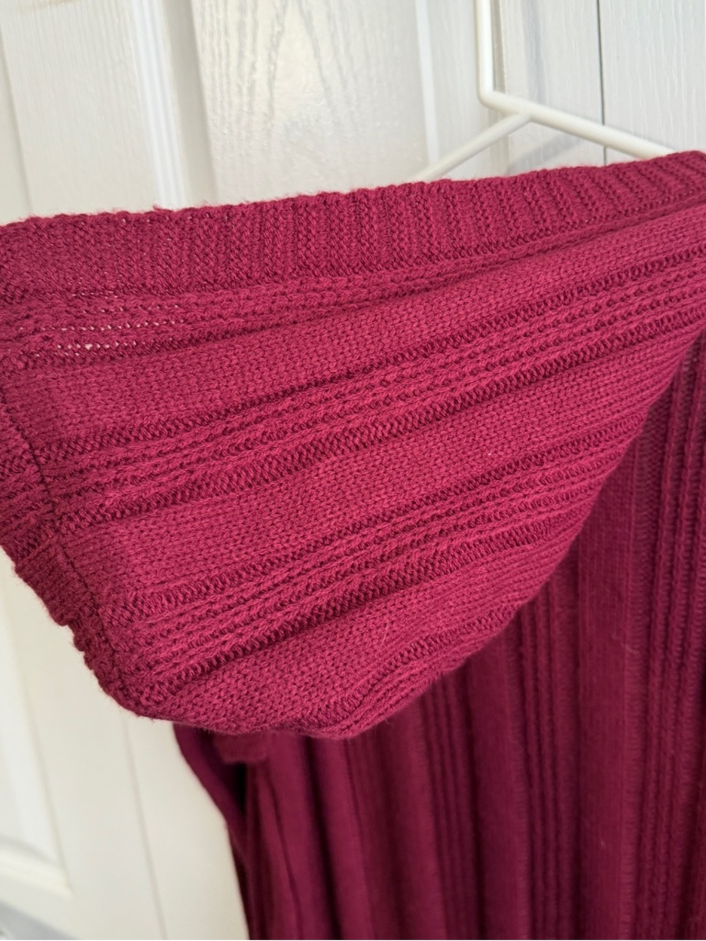 Faded Glory Merlot wine open front duster cardigan size large - Picture 7 of 7